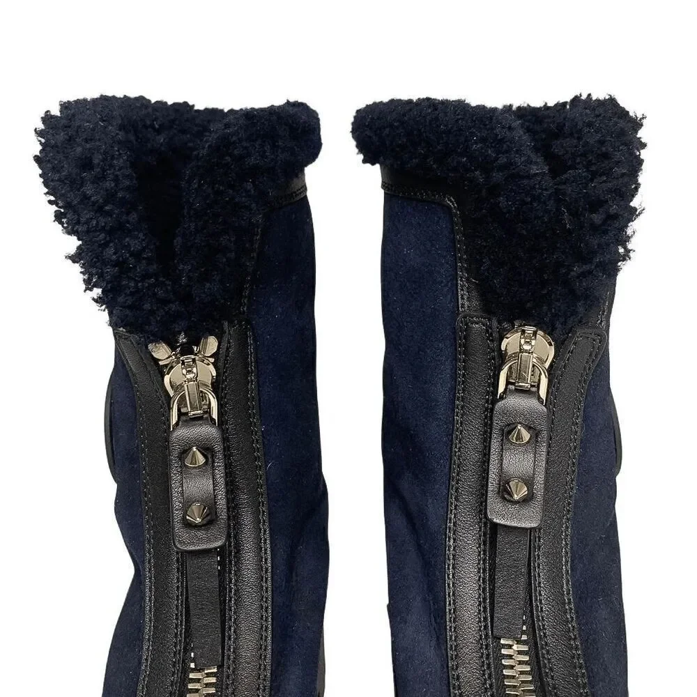 Christian Louboutin Kid Calfskin Suede Rubber Shearling Glory Duck Boot EU 37
